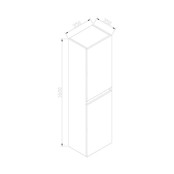 Trendline Kolomkast Hoogglans Wit 160x35x35cm Greeplijst Aluminium