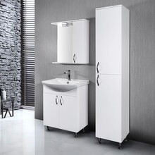 Badkamermeubel Staand Aleco 65cm met wastafel 65x75x50cm keramisch wastafel met overloop