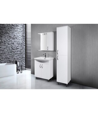 CREAVIT Badkamermeubel Staand Aleco 65cm met wastafel 65x75x50cm keramisch wastafel met overloop