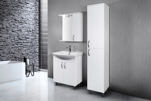 Badkamermeubel Staand Aleco 65cm met wastafel 65x75x50cm keramisch wastafel met overloop