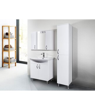 CREAVIT Badkamermeubel Staand Aleco 80cm met wastafel 80x75x50cm keramisch wastafel met overloop