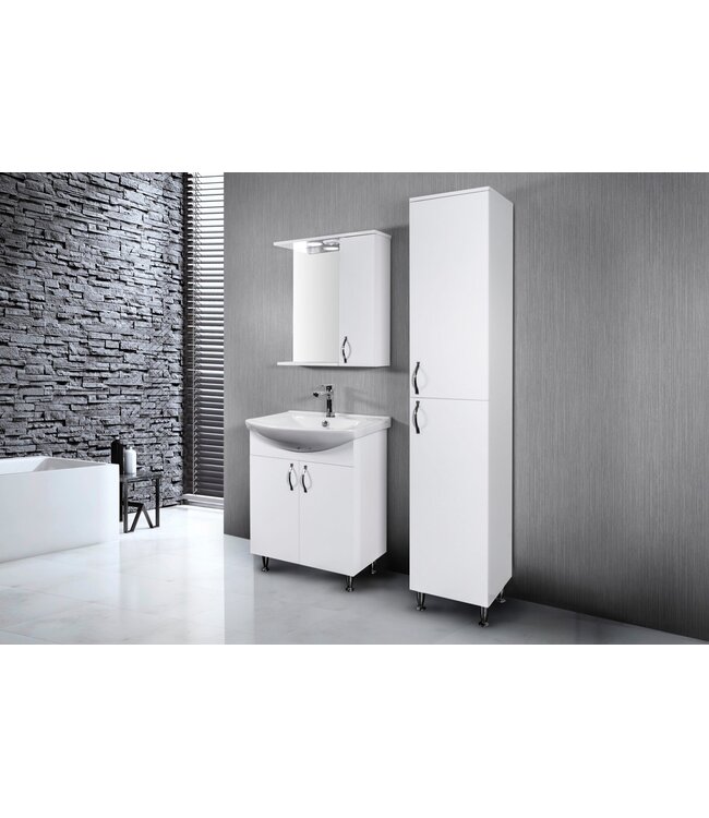 CREAVIT Badkamermeubel Staand Aleco 80cm met wastafel 80x75x50cm keramisch wastafel met overloop