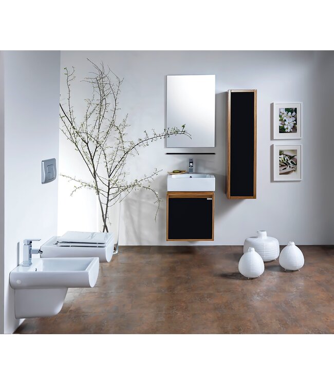 Kolomkast Mass 120x30x35cm Zwart Bruin