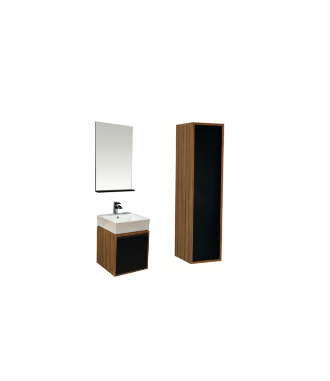 Kolomkast Mass 120x30x35cm Zwart Bruin