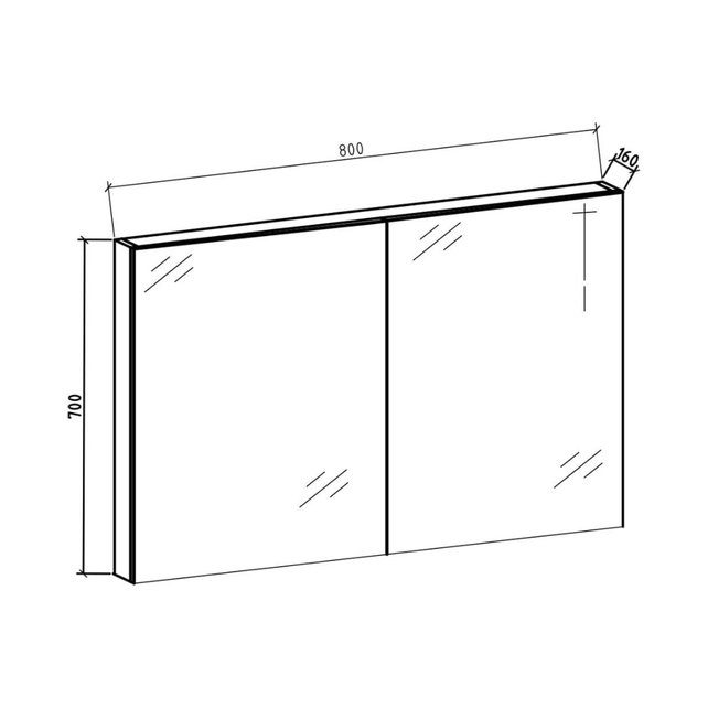 Spiegelkast Callisto 80x70x16cm Walnoot Spiegelkast Callisto 80x70x16cm Walnoot