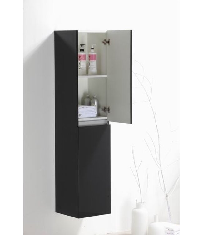 Trendline Kolomkast Hoogglans Antraciet 160x35x35cm Greeplijst Aluminium