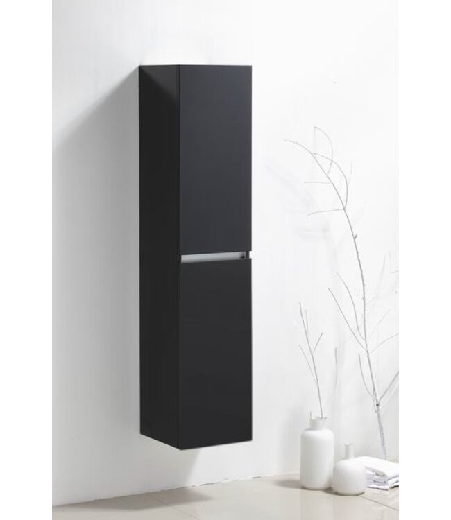 Trendline Kolomkast Hoogglans Antraciet 160x35x35cm Greeplijst Aluminium