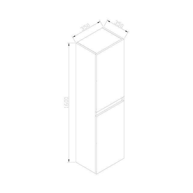 Trendline Kolomkast Hoogglans Antraciet 160x35x35cm Greeplijst Aluminium