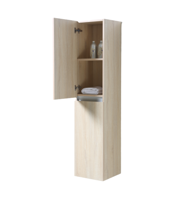 Trendline Kolomkast Light Wood160x35x35cm Greeplijst Aluminium Licht eiken