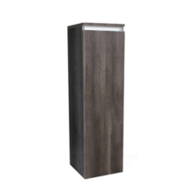 SaniPro Trendline Greeploos Kolomkast Halfhoog Century Oak 120x35x35cm Bruin met greeplijst aluminium