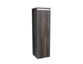 SaniPro Trendline Greeploos Kolomkast Halfhoog Century Oak 120x35x35cm Bruin met greeplijst aluminium