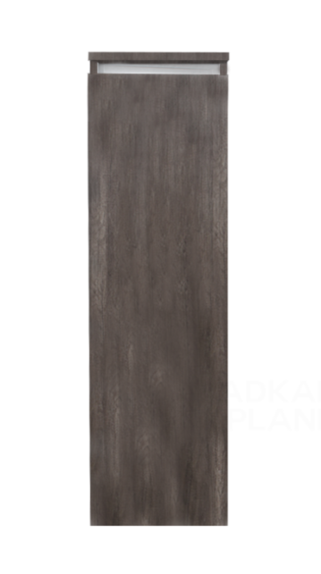 SaniPro Trendline Greeploos Kolomkast Halfhoog Century Oak 120x35x35cm Bruin met greeplijst aluminium