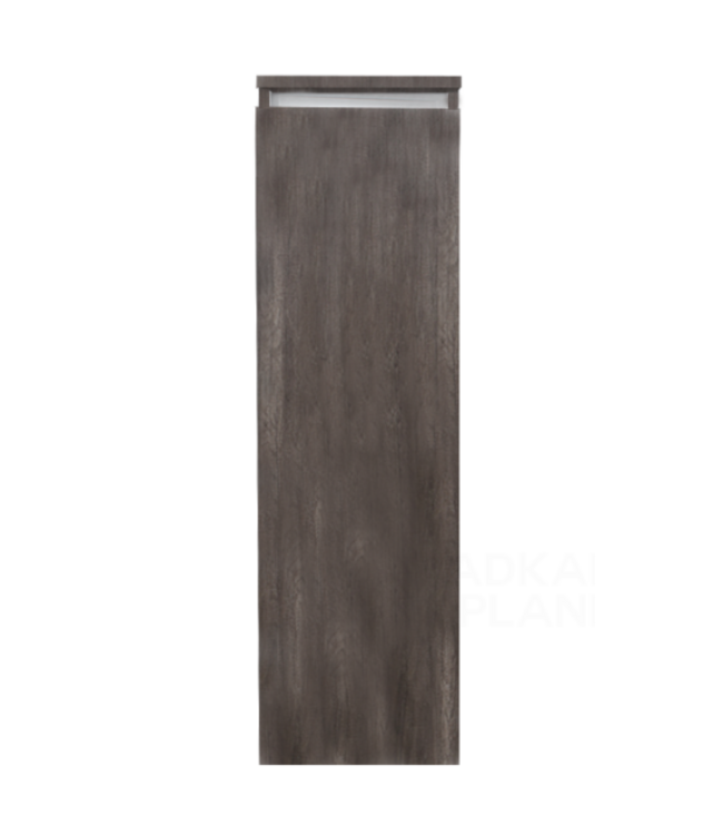 SANI-SUPPLY SaniPro Trendline Greeploos Kolomkast Halfhoog Century Oak 120x35x35cm Bruin met greeplijst aluminium