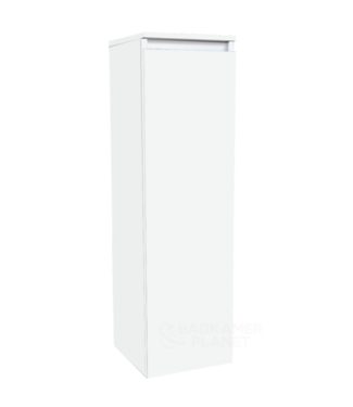 SANI-SUPPLY SaniPro Trendline Greeploos Kolomkast Halfhoog Glans Wit 120x35x35cm met greeplijst aluminium
