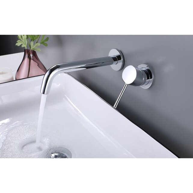 Wastafelkraan Inbouw Mengkraan Evana Chroom 1 Greeps 21cm Uitloop Wastafelkraan Inbouw Mengkraan Evana Chroom 1 Greeps 21cm Uitloop