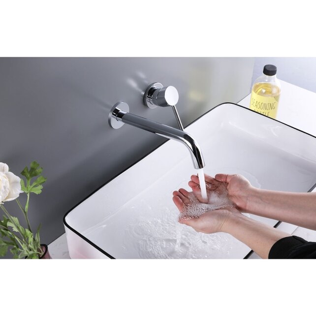 Wastafelkraan Inbouw Mengkraan Evana Chroom 1 Greeps 21cm Uitloop Wastafelkraan Inbouw Mengkraan Evana Chroom 1 Greeps 21cm Uitloop