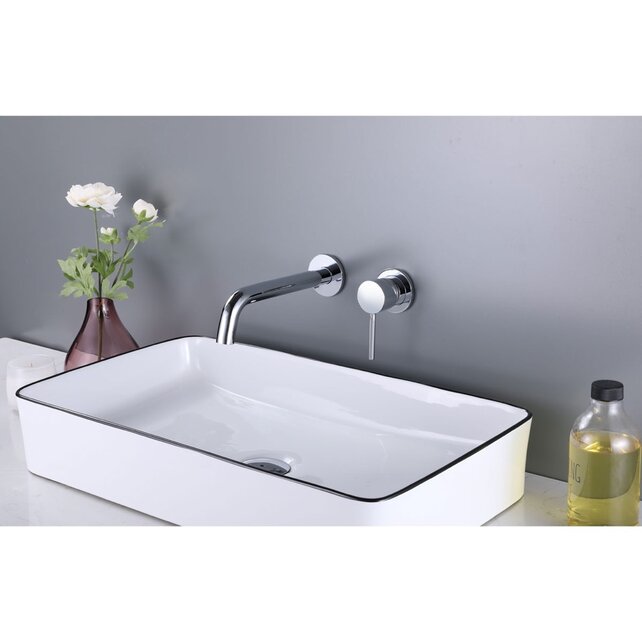 Wastafelkraan Inbouw Mengkraan Evana Chroom 1 Greeps 21cm Uitloop Wastafelkraan Inbouw Mengkraan Evana Chroom 1 Greeps 21cm Uitloop