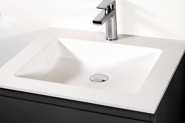 Creavit Sally Badkamermeubel Hoogglans Grijs 80cm met keramische wastafel 2 lades Softclose