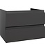 Creavit Sally Badkamermeubel Hoogglans Grijs 80cm met keramische wastafel 2 lades Softclose