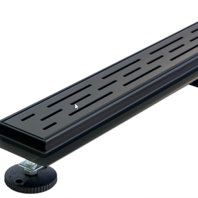 Douchedrain Zwart Mat RVS Douchegoot Noir 60cm met uitneembaar sifon verstelbare draaipoten