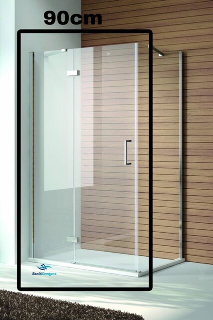 SaniPro Douchecabine Quadra Draaideur 90x80x200cm Rechthoek Helder Glas Chroom Profiel 8mm Veiligheidsglas Easy Clean SaniPro Douchecabine Quadra Draaideur 90x80x200cm Rechthoek Helder Glas Chroom Profiel 8mm Veiligheidsglas Easy Clean