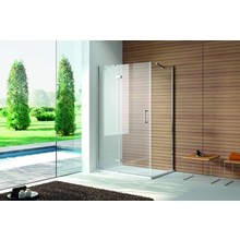 Douchecabine Quadra Draaideur 100x80x200cm Rechthoek Helder Glas Chroom Profiel 8mm Veiligheidsglas Easy Clean