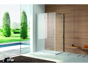 Douchecabine Quadra Draaideur 100x80x200cm Rechthoek Helder Glas Chroom Profiel 8mm Veiligheidsglas Easy Clean