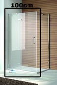 Douchecabine Quadra Draaideur 100x80x200cm Rechthoek Helder Glas Chroom Profiel 8mm Veiligheidsglas Easy Clean