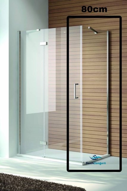 Douchecabine Quadra Draaideur 140x80x200cm Rechthoek Helder Glas Chroom Profiel 8mm Veiligheidsglas Easy Clean