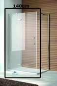 Douchecabine Quadra Draaideur 140x100x200cm Rechthoek Antikalk Helder Glas Chroom Profiel 8mm Veiligheidsglas Easy Clean