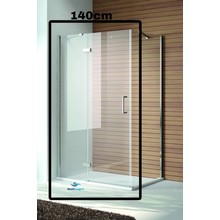 Douchecabine Quadra Draaideur 140x100x200cm Rechthoek Antikalk Helder Glas Chroom Profiel 8mm Veiligheidsglas Easy Clean