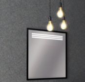 Badkamerspiegel Arya Zwart 65x75x50cm Led-verlichting Aluminium Lijst Zwart