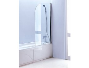 Badwand Pelin 80x140cm Antikalk Helder Glas Chroom Profiel 6mm Veiligheidsglas Easy Clean