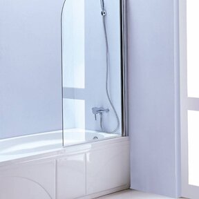 Badwand Pelin 80x140cm Antikalk Helder Glas Chroom Profiel 6mm Veiligheidsglas Easy Clean