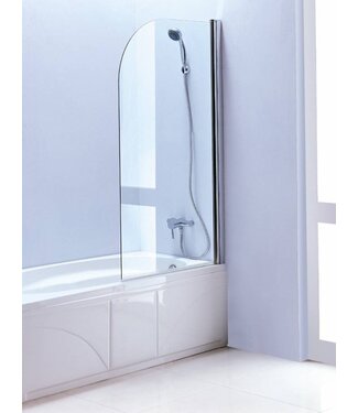 SANI-SUPPLY Badwand Pelin 80x140cm Antikalk Helder Glas Chroom Profiel 6mm Veiligheidsglas Easy Clean
