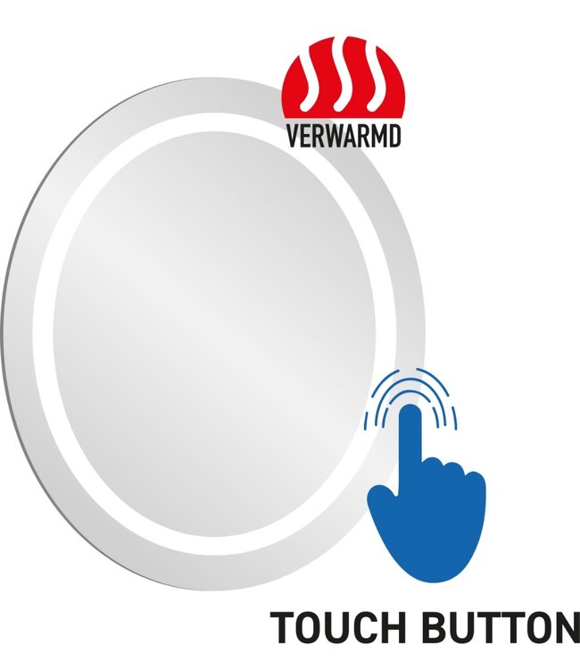 Badkamermeubel Set Sally Hoogglans Wit 60x45x50cm Hangend 2 Lades Softclose Greeploos Solid Surface Waskom en Topblad incl. Kolomkast en badkamerspiegel rond