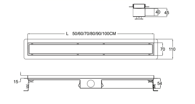Aloni Douchegoot Tegelrooster 50x7 RVS Aloni Douchegoot Tegelrooster 50x7 RVS