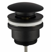 SaniPro Parro Mini Toilet Fonteinset Zwart Mat Solid surface Planchet met handdoekhouder en waskom Kraan met draaiknop Pushup en Sifon 40x22x8cm