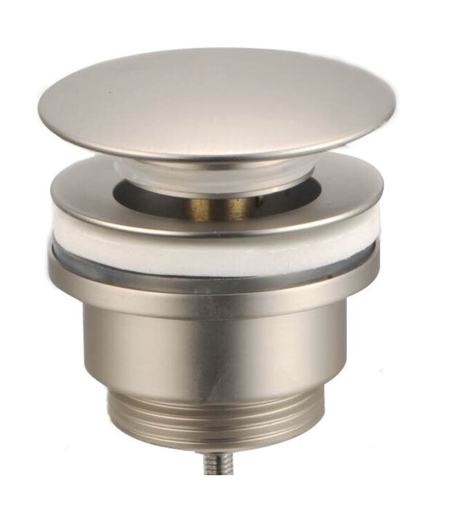 Parro Mini Toilet Fonteinset RVS Geborsteld Solid surface Planchet met handdoekhouder en waskom Kraan met draaiknop Pushup en Sifon 40x22x8cm