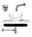 SaniPro Parro Mini toilet fonteinset Inbouw Geborsteld Goud solid surface Planchet Handoekhouder Waskom kraan inbouw sifon en waste