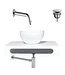 SaniPro Parro Mini toilet fonteinset Inbouw Geborsteld Goud solid surface Planchet Handoekhouder Waskom kraan inbouw sifon en waste