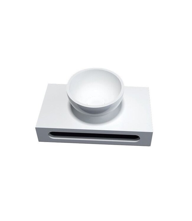 SaniPro Parro Mini toilet fonteinset Inbouw Geborsteld Goud solid surface Planchet Handoekhouder Waskom kraan inbouw sifon en waste