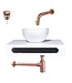 SaniPro Parro Mini toilet fonteinset Inbouw Kraan Chroom solid surface Planchet Handoekhouder Waskom kraan inbouw sifon en waste