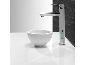 Waskom Mini Rond Mat Wit Opbouw 20x20x11cm Solid Surface