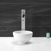 Waskom Mini Rond Mat Wit Opbouw 20x20x11cm Solid Surface Waskom Mini Rond Mat Wit Opbouw 20x20x11cm Solid Surface