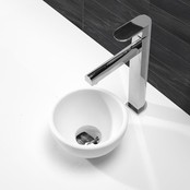 Waskom Mini Rond Mat Wit Opbouw 20x20x11cm Solid Surface Waskom Mini Rond Mat Wit Opbouw 20x20x11cm Solid Surface