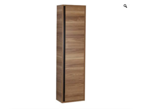 Badkamerkast Verti Hangend 130x32x35cm 1 Deur Walnoot Softclose Greeploos