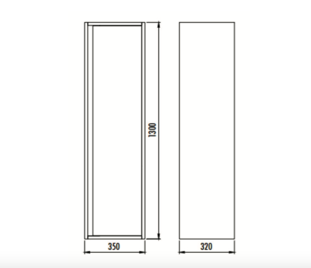 Badkamerkast Verti Hangend 130x32x35cm 1 Deur Walnoot Softclose Greeploos