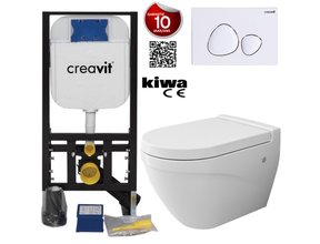 Hangtoilet Set Compleet Wandcloset Bocchi Taormina Mat Wit incl Toiletbril