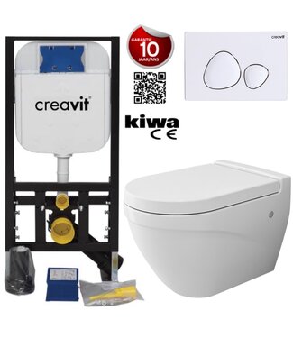 CREAVIT Hangtoilet Set Compleet Wandcloset Bocchi Taormina Mat Wit incl Toiletbril